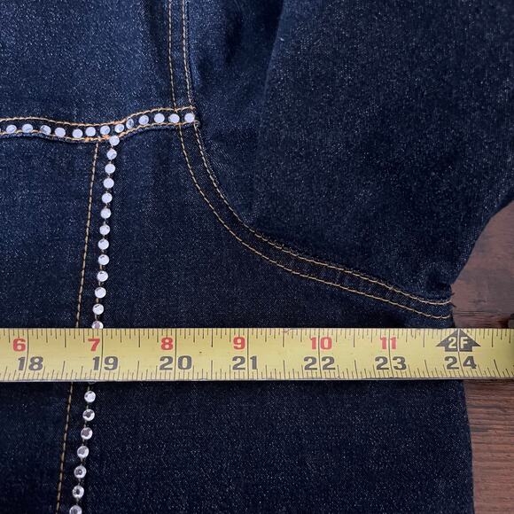 John A Blue Denim Dark Wash Zip Front with Rhinestones Jacket Size 1X - Picture 8 of 8